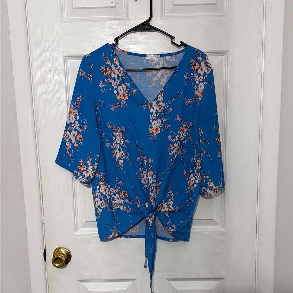 Floral Blue Women's Top